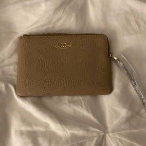 Coach taupe wristlet